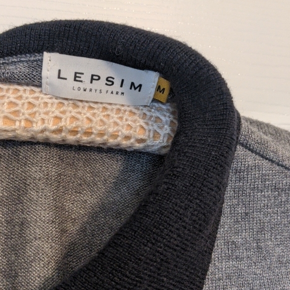 Lepsim grey and black star collared sweater S - Picture 3 of 3